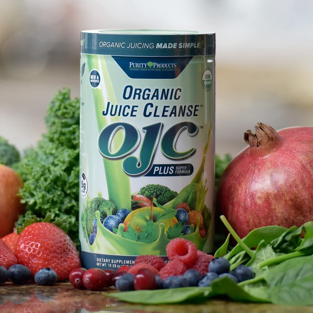 Organic Juice Cleanse with Berry Surprise - Purity Products - 30+ Veggies and Fruits - 5g Fiber - Energy and Digestive Support - 12.28 oz - 348g - 30 Servings
