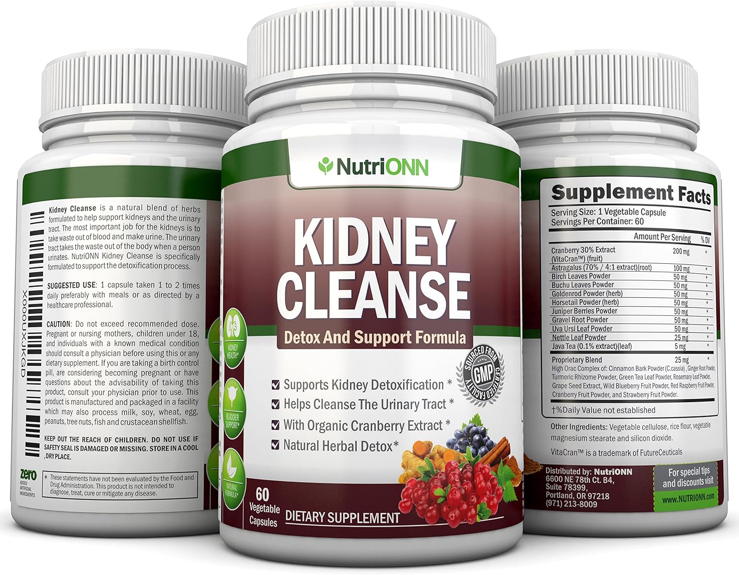 Organic Kidney Cleanse Supplement - Herbal Detox for Urinary Tract & Bladder - Natural Formula with Cranberry, Astragalus, Turmeric & More - BoostGo Australia