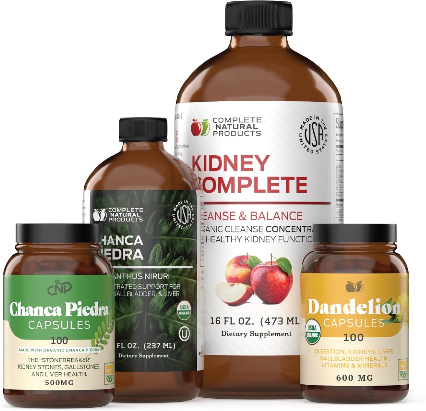 Organic Kidney Support Bundle with Chanca Piedra Extract - Natural Kidney Health Solution