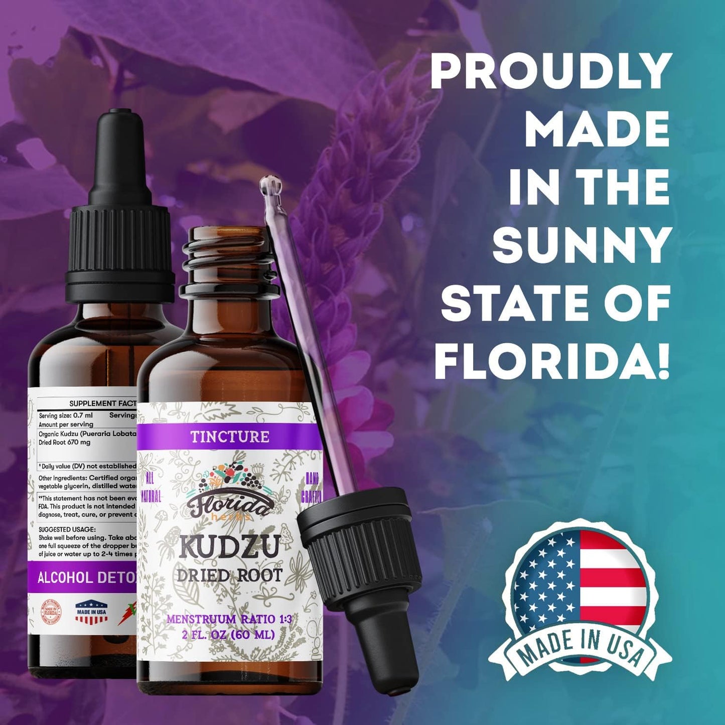 Organic Kudzu Root Extract for Liver Cleanse and Heart Health - Natural Anti-Inflammatory Supplement - Non-Alcohol Detox Support - Made in USA - 2 oz