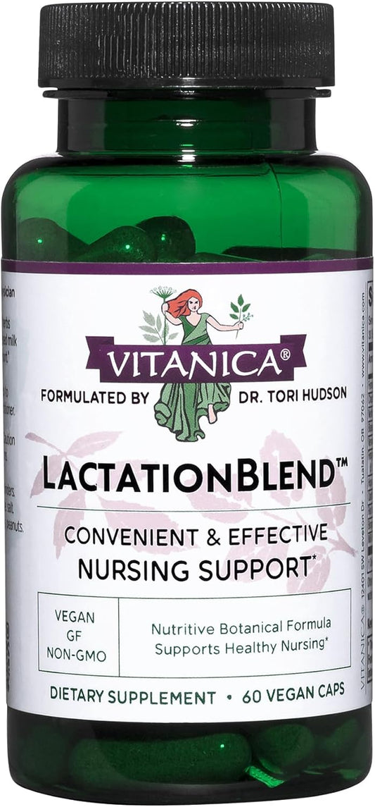 Organic Lactation Supplement for Breastfeeding Mothers - Vitanica LactationBlend with Fennel, Milk Thistle, Fenugreek - Non-GMO Vegan Capsules - 60 Count