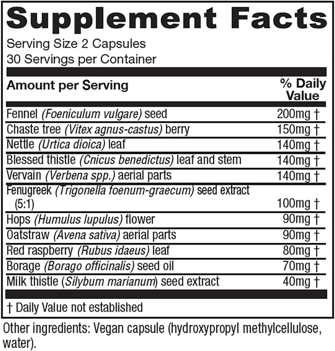 Organic Lactation Supplement for Breastfeeding Mothers - Vitanica LactationBlend with Fennel, Milk Thistle, Fenugreek - Non-GMO Vegan Capsules - 60 Count
