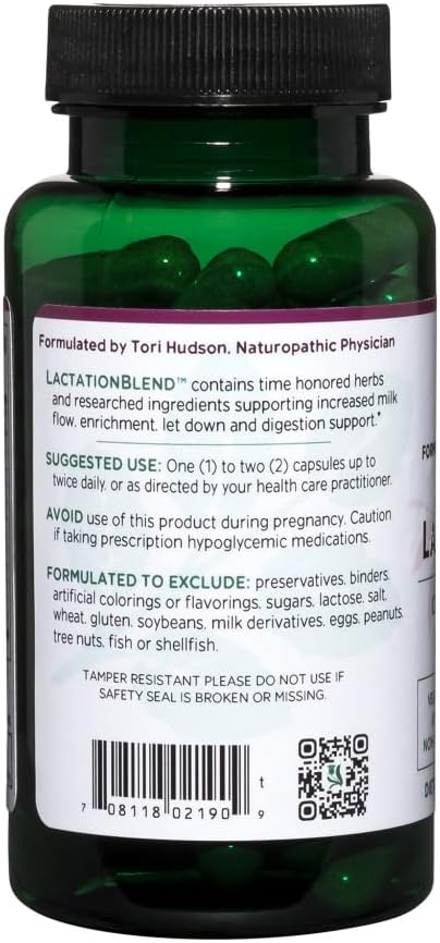 Organic Lactation Supplement for Breastfeeding Mothers - Vitanica LactationBlend with Fennel, Milk Thistle, Fenugreek - Non-GMO Vegan Capsules - 60 Count