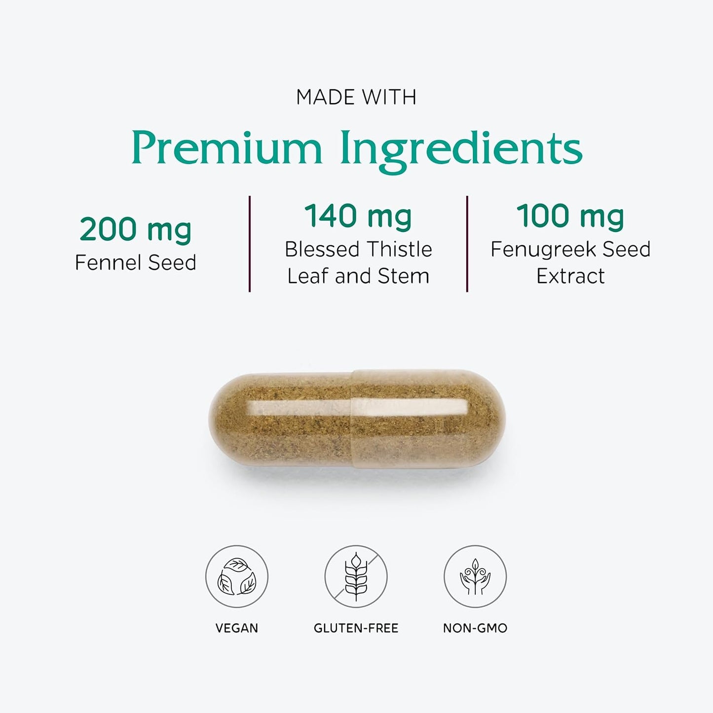 Organic Lactation Supplement for Breastfeeding Mothers - Vitanica LactationBlend with Fennel, Milk Thistle, Fenugreek - Non-GMO Vegan Capsules - 60 Count
