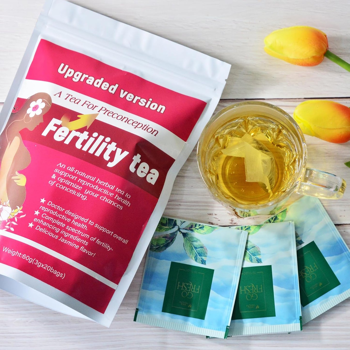 Organic Laicuherb Fertility Tea for Women, 20 Tea Bags - Hormone Balance & Menstrual Cycle Support for Conception & Reproductive Health - Spearmint Tea for Fast Pregnancy