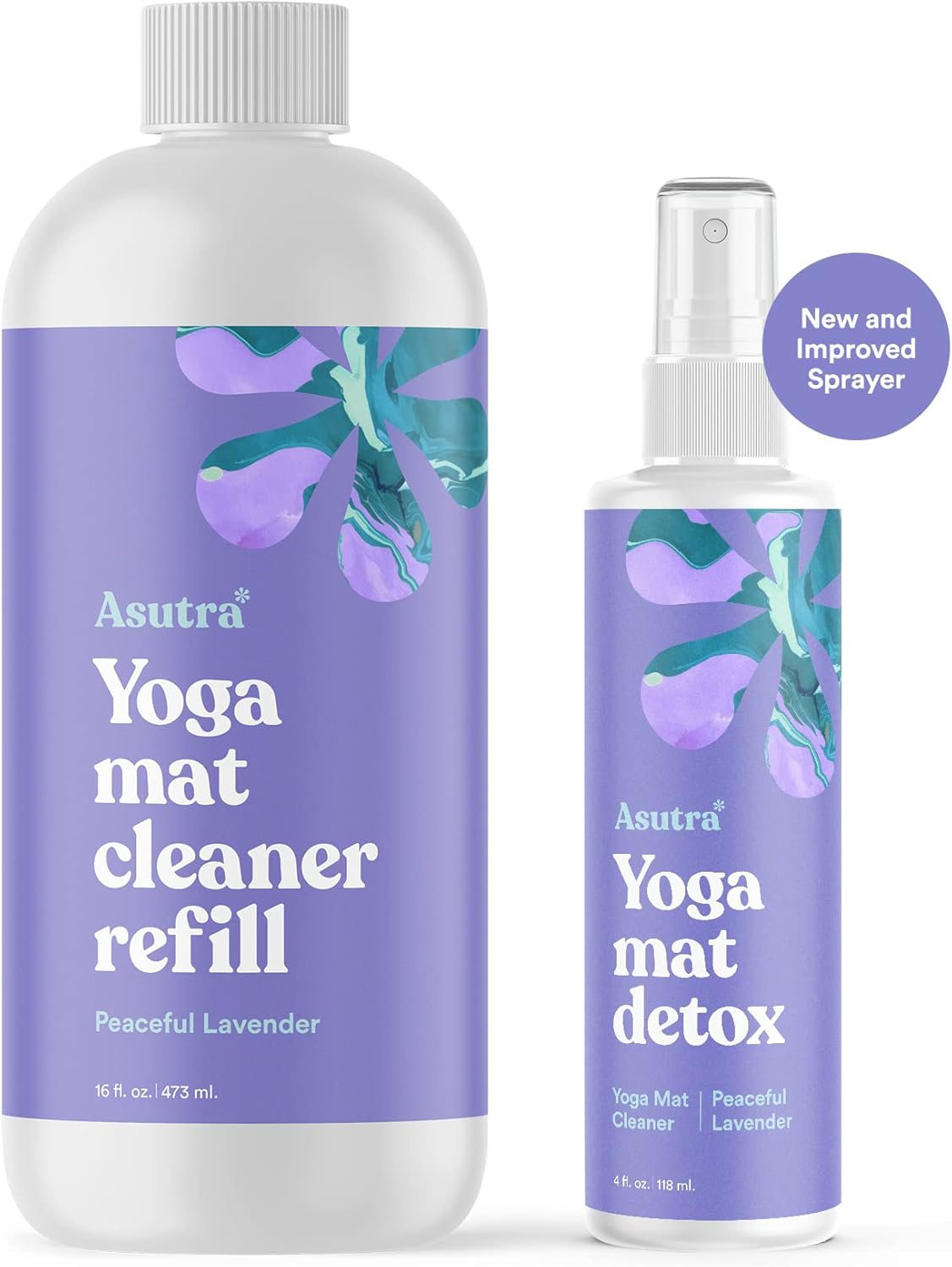 Organic Lavender Yoga Mat Cleaner Spray with Microfiber Towel - 4 fl oz, Deep-Cleansing for Fitness Gear, No Residue