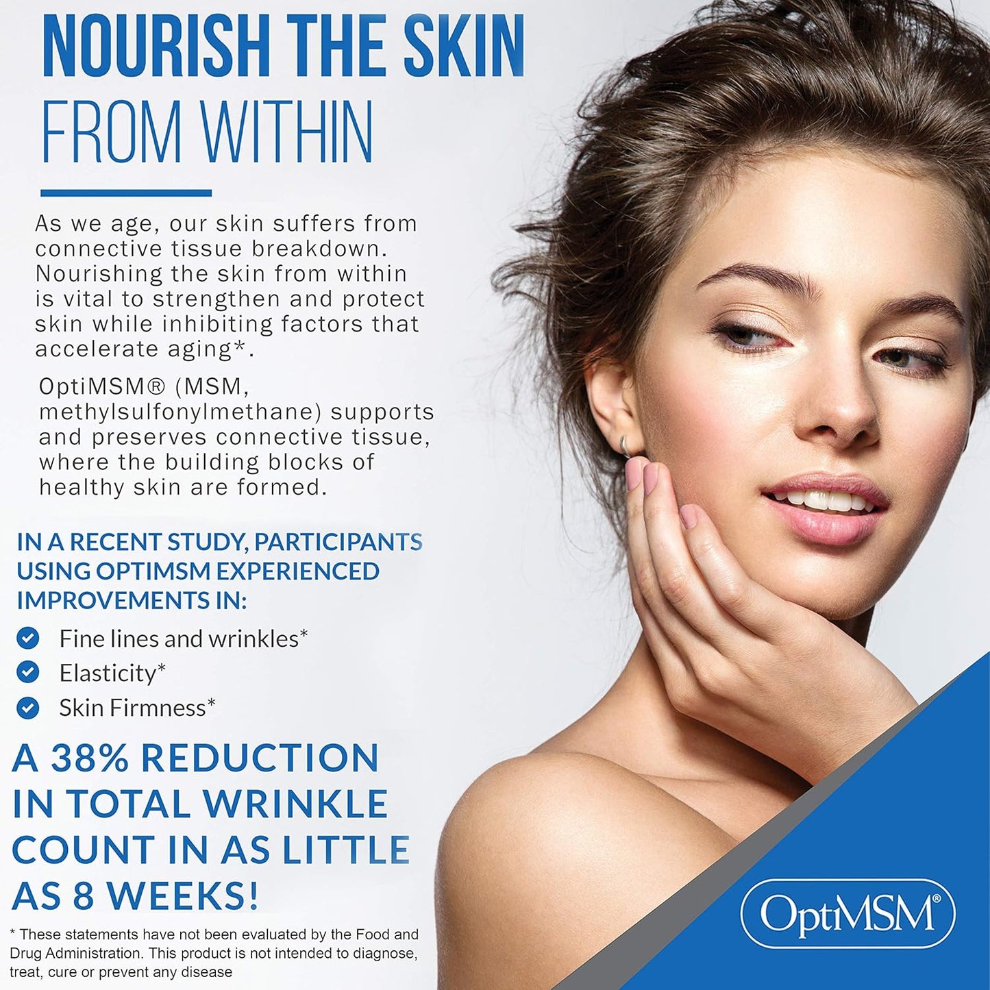 Organic Lemon Lime Flavored MSM Powder Flakes for Joint Flexibility, Skin & Hair Support - 1 lb, USA Made