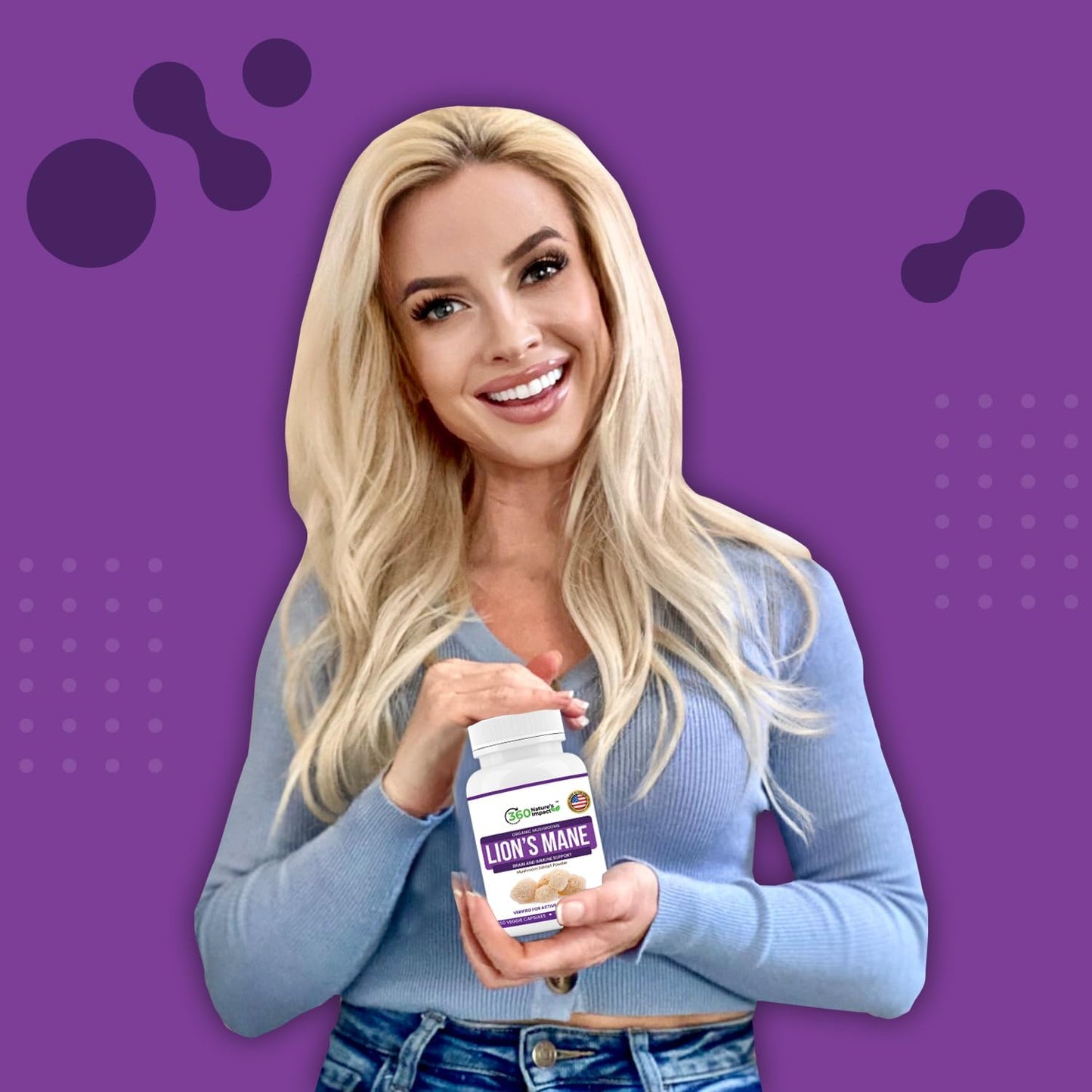 Organic Lions Mane Mushroom Capsules for Brain Health Support - 360 Nature's Impact Supplement with Beta-Glucans & Hypromellose - Cognitive System Boost - BoostGo Australia