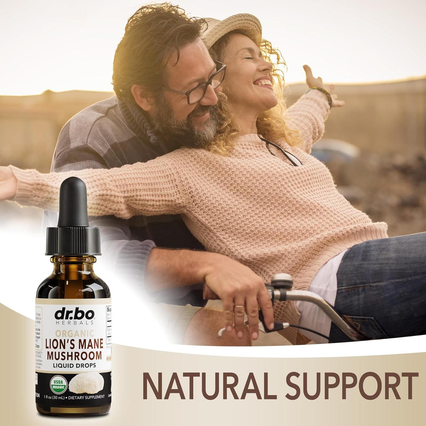 Organic Lions Mane Mushroom Liquid Drops for Focus, Brain Health - Lion's Mane Tincture Supplement for Cognitive Support