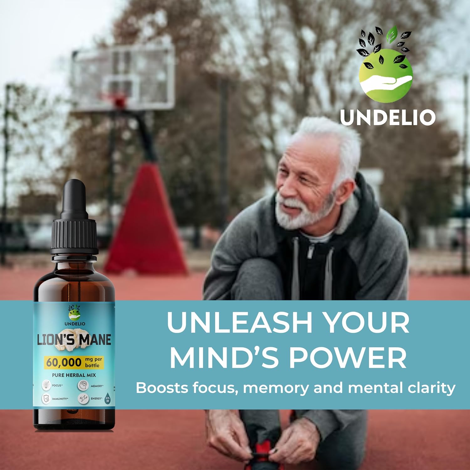 Organic Lions Mane Tincture for Memory, Focus & Immune Support - Vegan Mushroom Supplement - 2 Fl oz Bottle