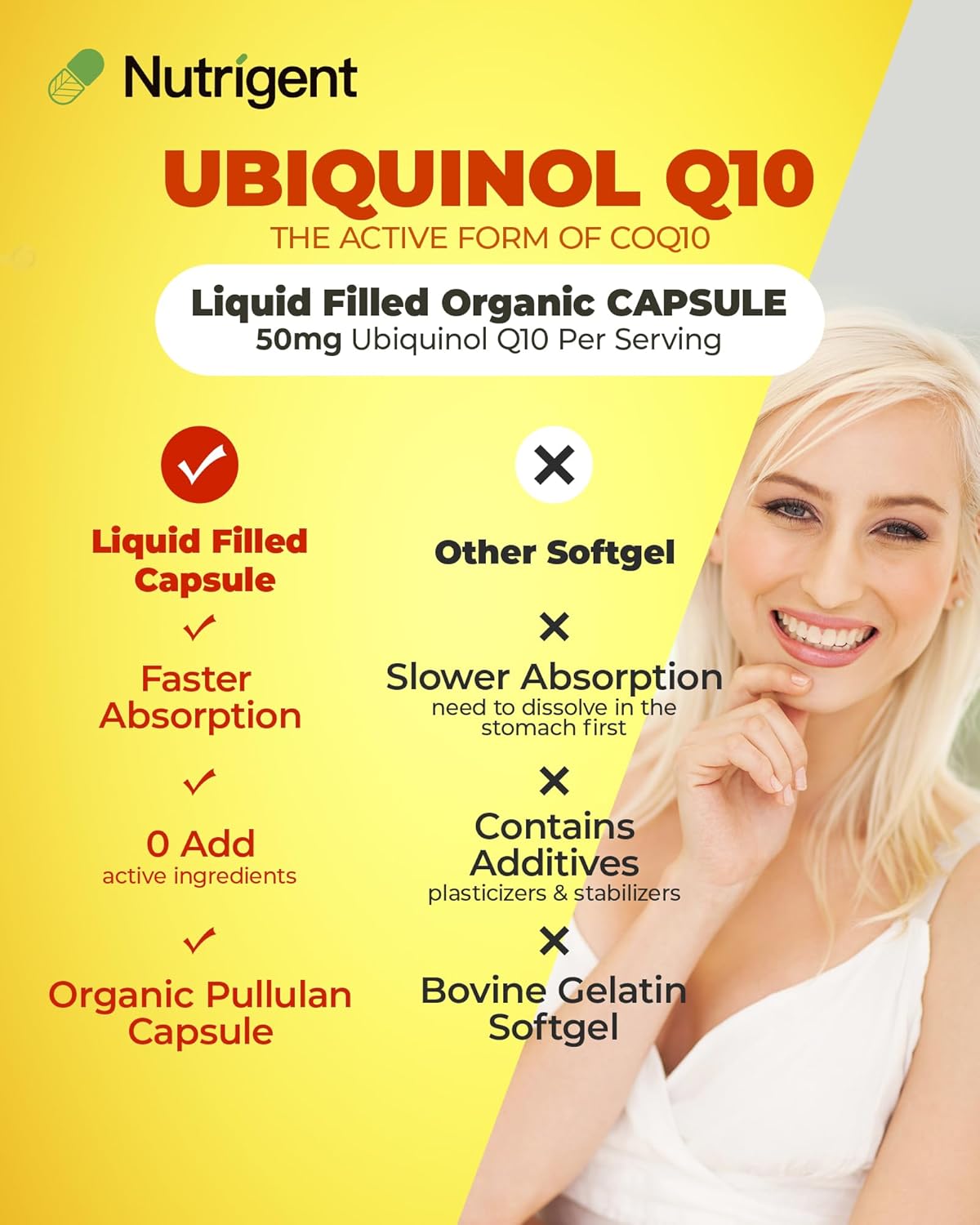 Organic Liquid Filled CoQ10 Capsules - High Absorption Ubiquinol Supplement for Heart Health and Energy, 30 Count