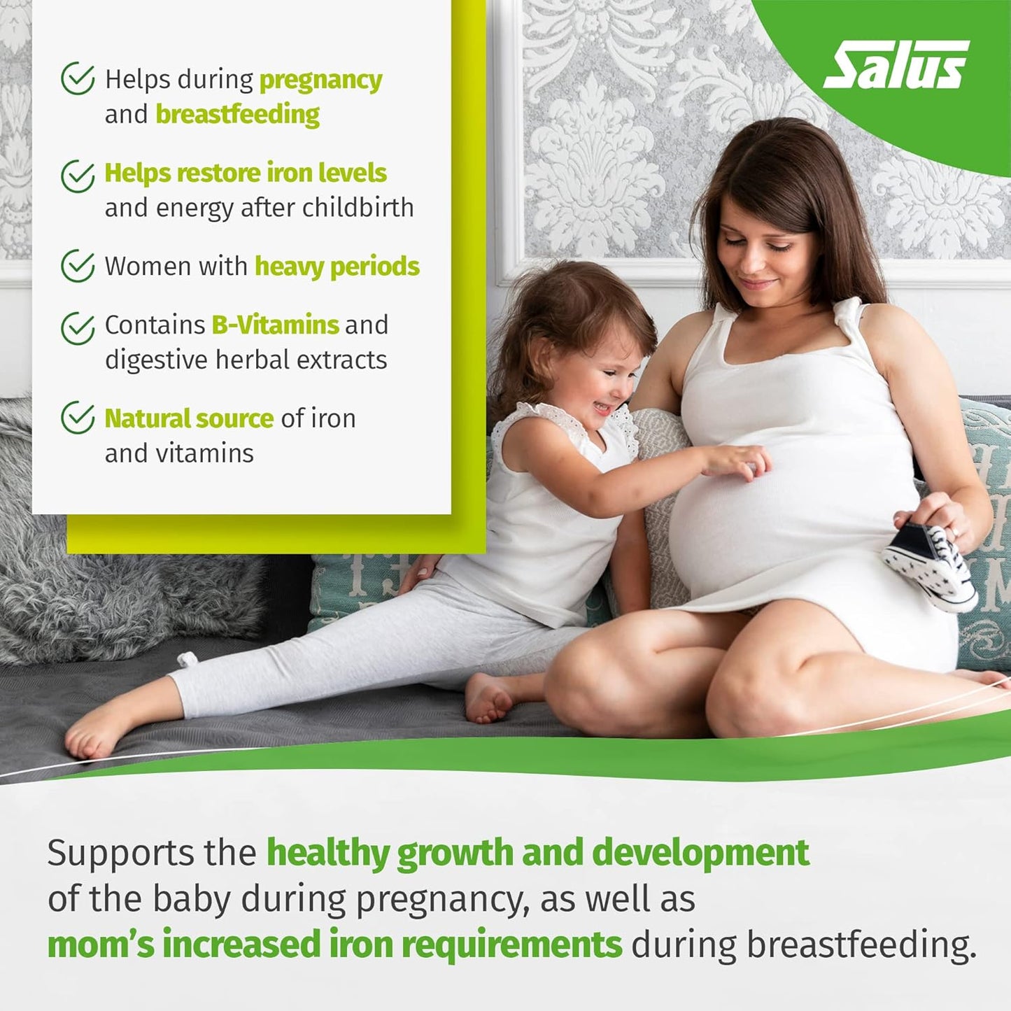 Organic Liquid Iron and Vitamin Supplement for Women, Men, and Kids - Gluten-Free, Non-GMO (500ml)