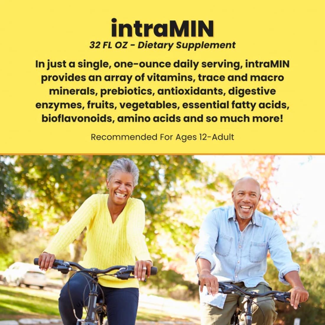 Organic Liquid Trace Minerals Dietary Supplement with Electrolytes - Drucker Labs IntraMIN for Immune & Muscle Support - Non GMO, Gluten Free, Vegan - Tropical Fruit Punch (32 oz.)