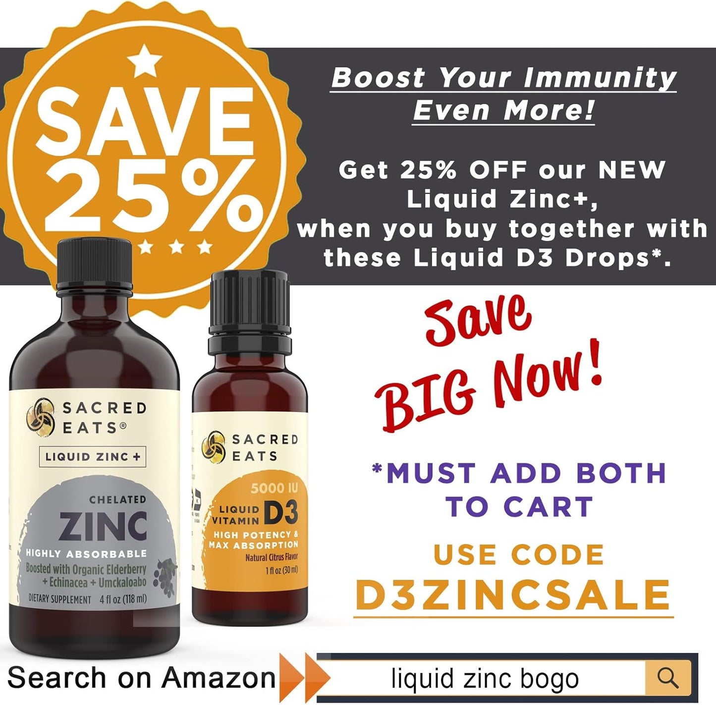 Organic Liquid Vitamin D Drops for Kids & Adults - Sugar Free, Easy to Use 1,000 IU/Drop in Coconut MCT Oil - High Absorption VIT D3 Supplement - Citrus Flavor