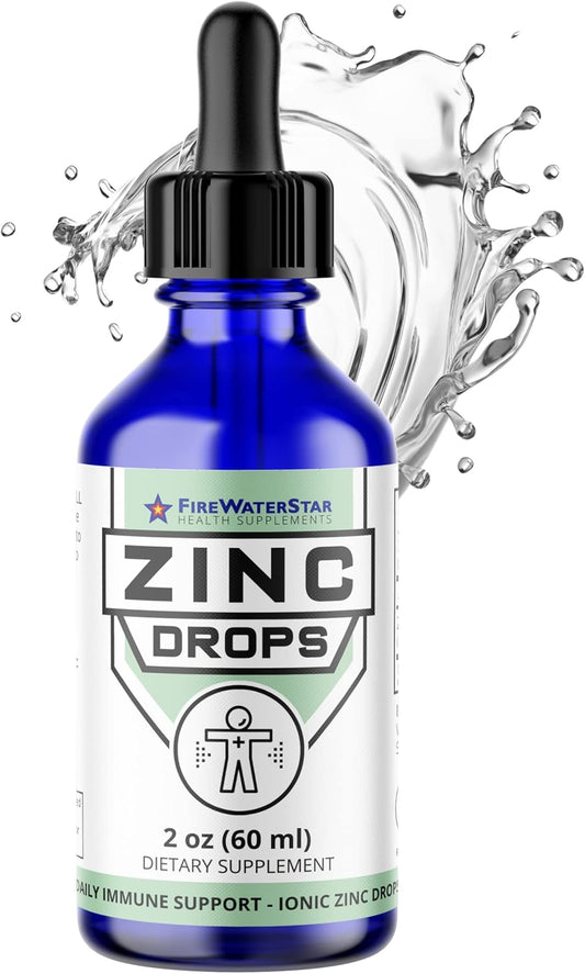 Organic Liquid Zinc Drops - Immune Support Supplement for Adults & Kids - Non-GMO, Vegan - 45mg - Boost Immunity, Healthy Skin, Wellness