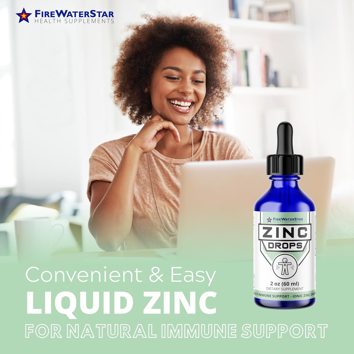 Organic Liquid Zinc Drops - Immune Support Supplement for Adults & Kids - Non-GMO, Vegan - 45mg - Boost Immunity, Healthy Skin, Wellness