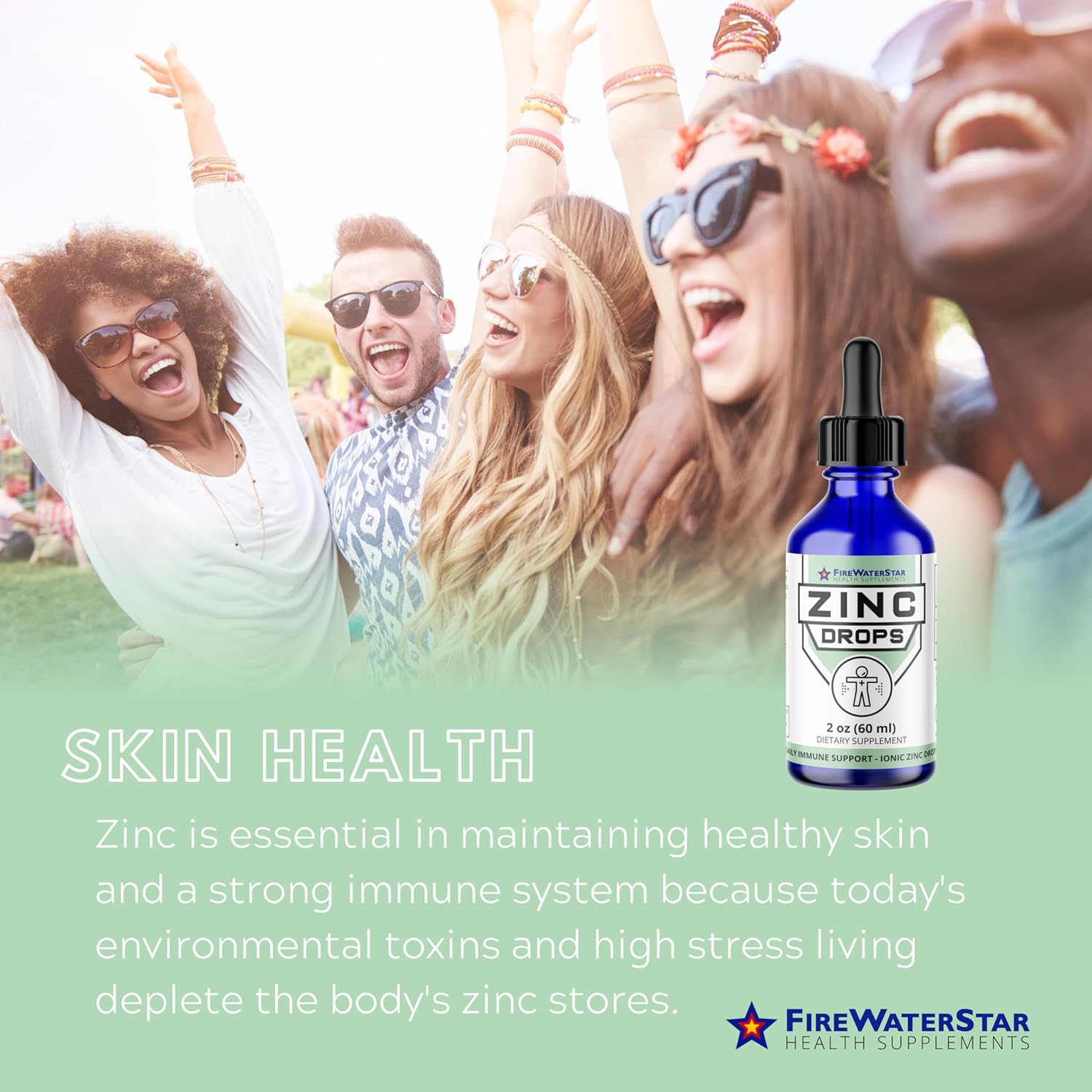 Organic Liquid Zinc Drops - Immune Support Supplement for Adults & Kids - Non-GMO, Vegan - 45mg - Boost Immunity, Healthy Skin, Wellness