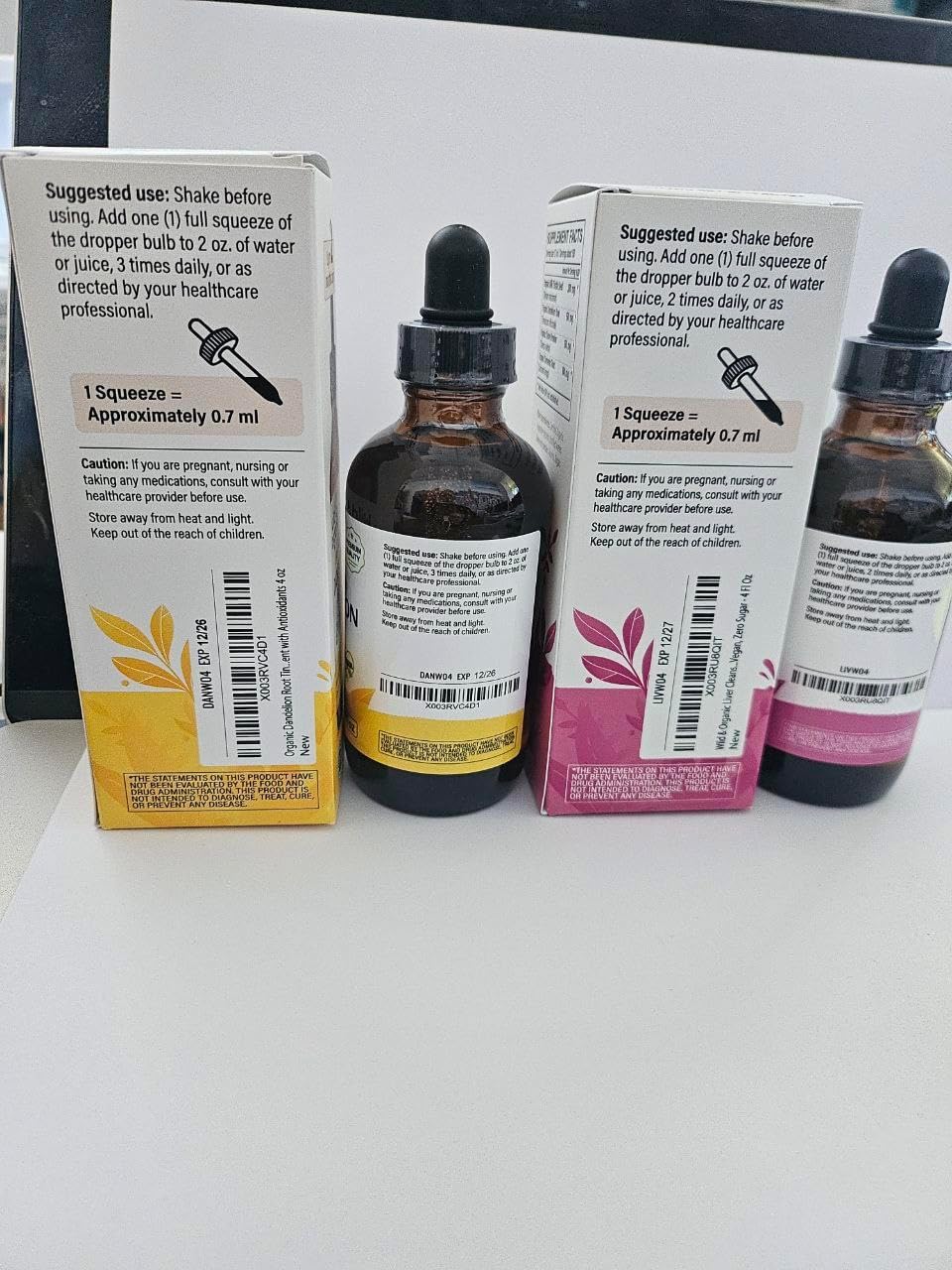 Organic Liver Cleanse and Dandelion Root Tincture Combo - 4 fl oz Each