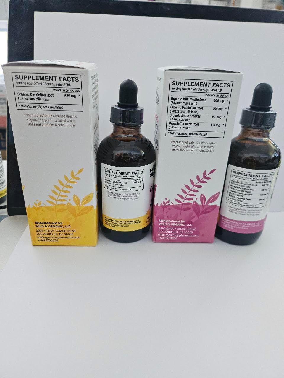 Organic Liver Cleanse and Dandelion Root Tincture Combo - 4 fl oz Each