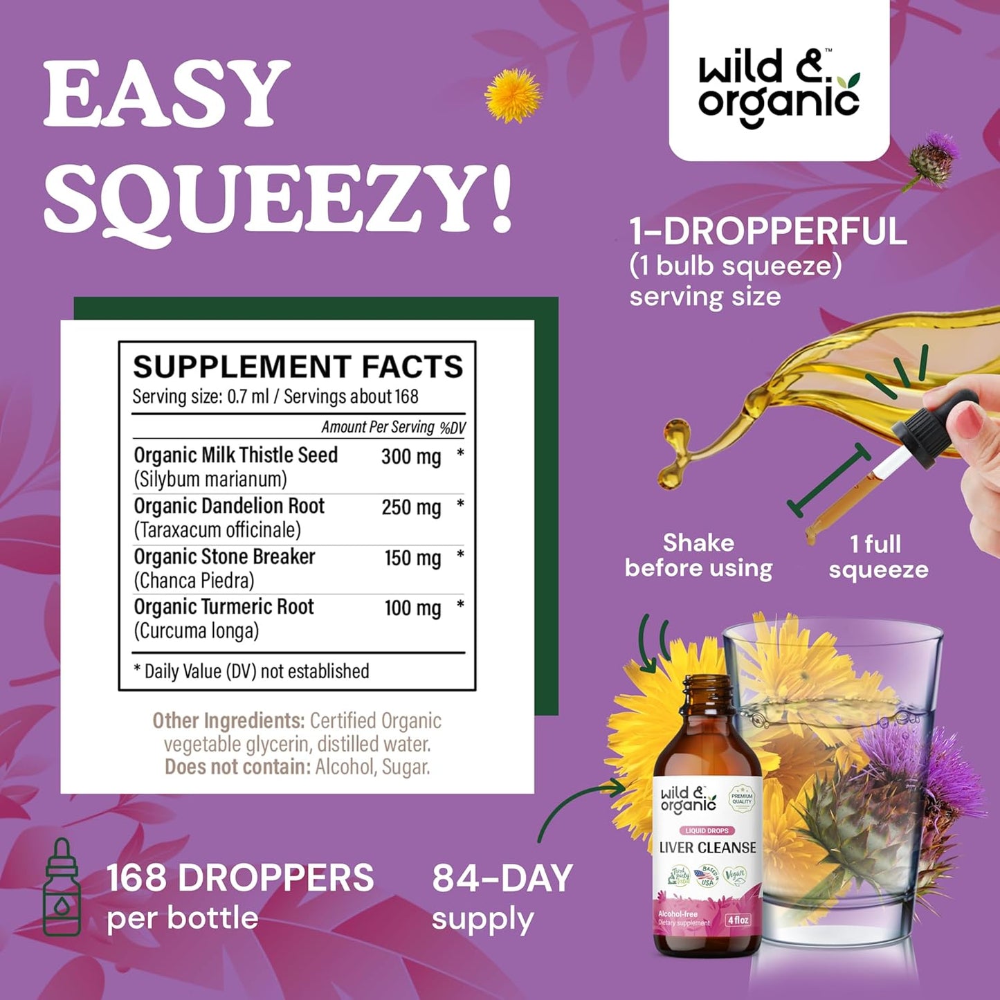 Organic Liver Cleanse and Dandelion Root Tincture Combo - 4 fl oz Each