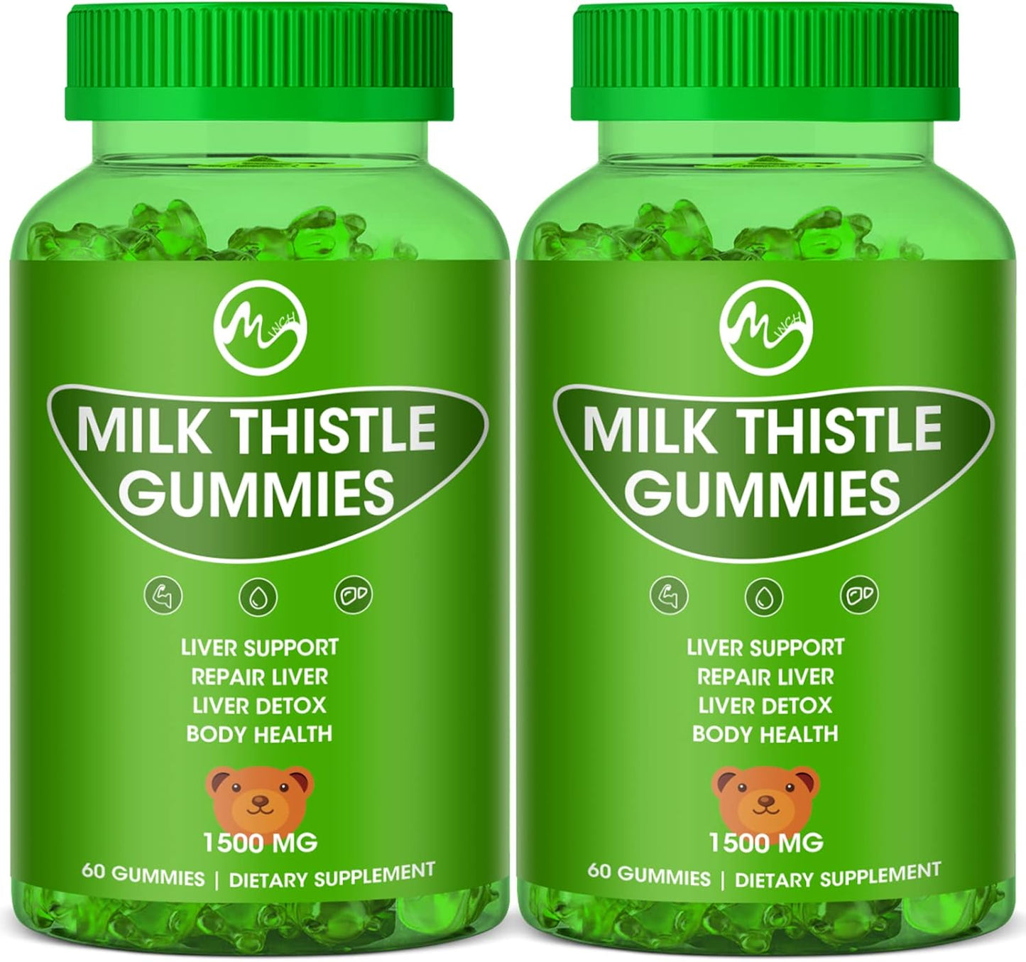 Organic Liver Detox Gummies with Milk Thistle - 120 Count Liver Cleanse Supplements for Men & Women