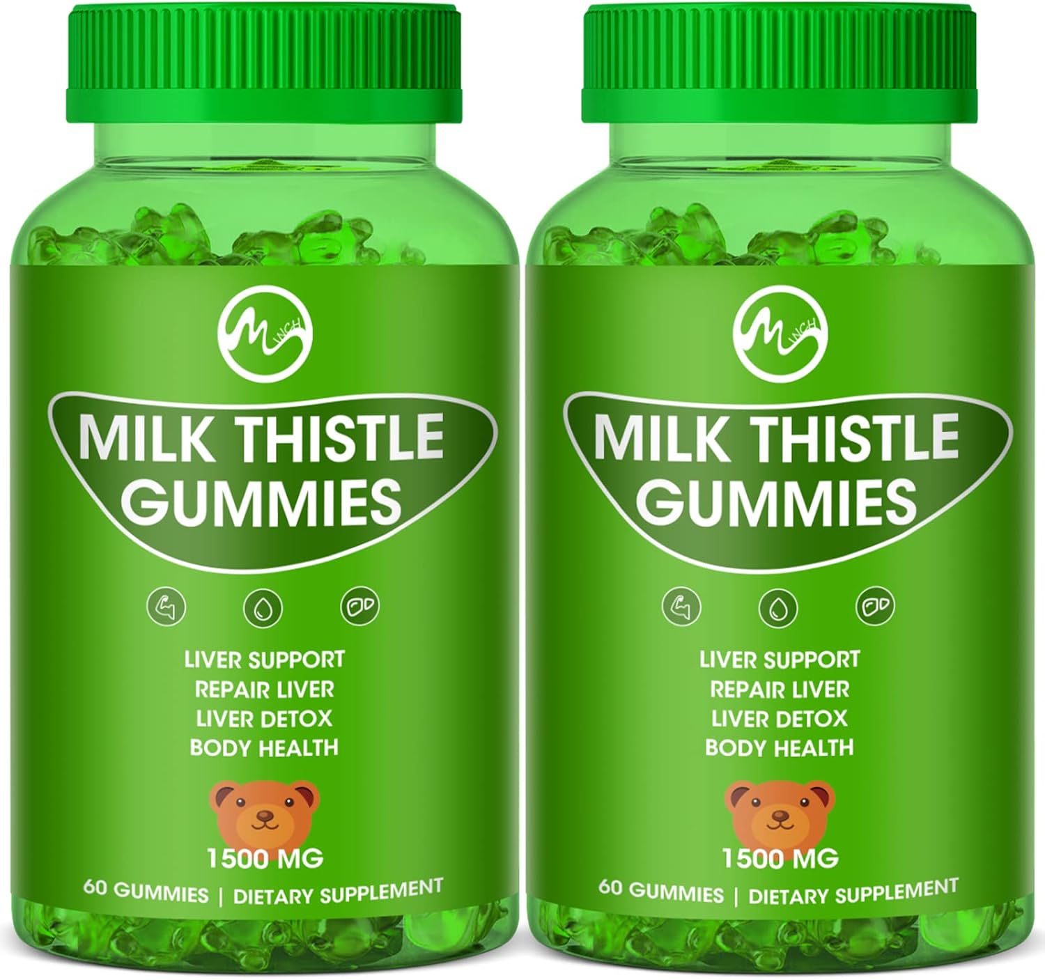Organic Liver Detox Gummies with Milk Thistle - 120 Count Liver Cleanse Supplements for Men & Women
