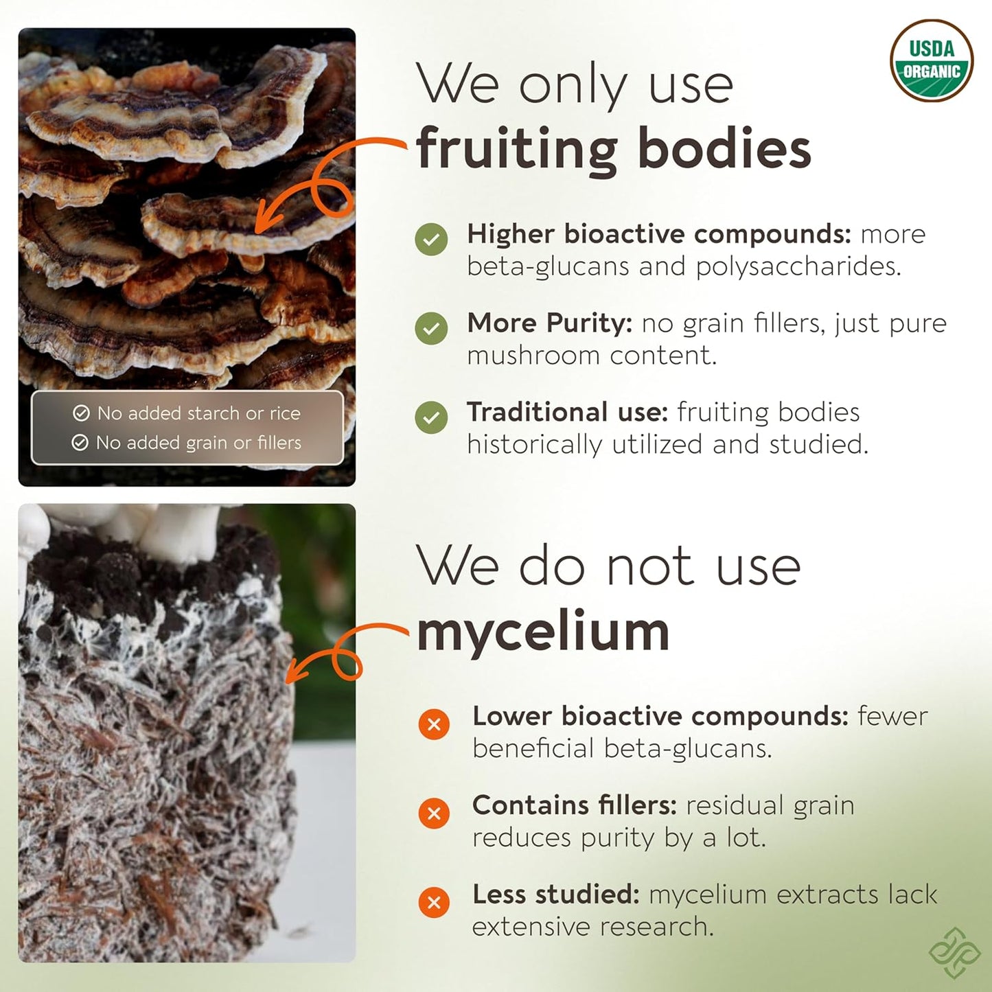 Organic Longevity Botanicals Super Six Mushroom Capsules - Enhanced Well-Being and Vitality - 100% Fruiting Body - 90 Capsules