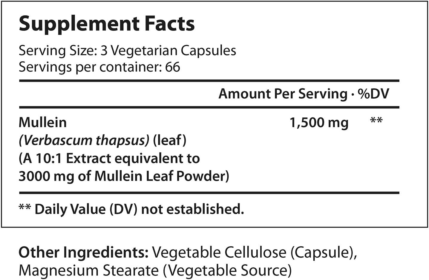 Organic LongLifeNutri Mullein Leaf Extract Capsules - 3000mg, 10:1 Concentration, 200 Vegetarian Capsules, Respiratory Support Supplement, 2-Month Supply, Non-GMO, Lab-Tested, USA-Made