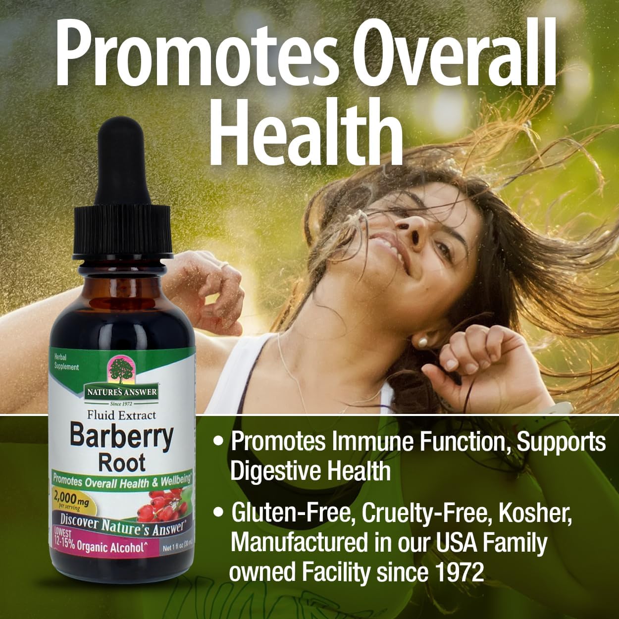 Organic Low Alcohol Barberry Root Extract for Immune & Digestive Support - 1oz