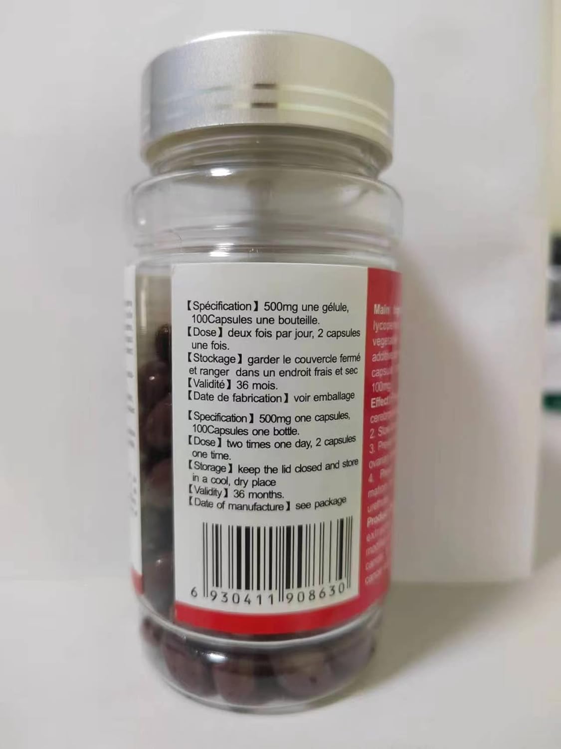 Organic Lycopene Capsules 100mg - Tomato Extract Supplement, Non-GMO, Gluten-Free, 100 Softgels