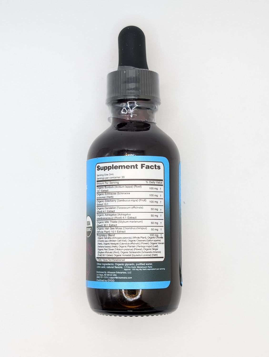 Organic Lymphatic Drainage Drops Supplement with Burdock Root, Elderberry, and Milk Thistle for Immune Support - Clean Nutra