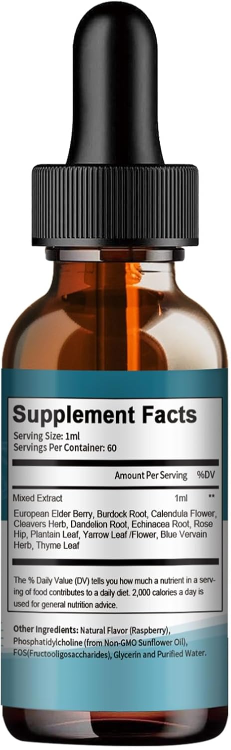 Organic Lymphatic Drainage Drops with 11 Herbs - Lymphatic Health Support Supplement 2 FL.OZ