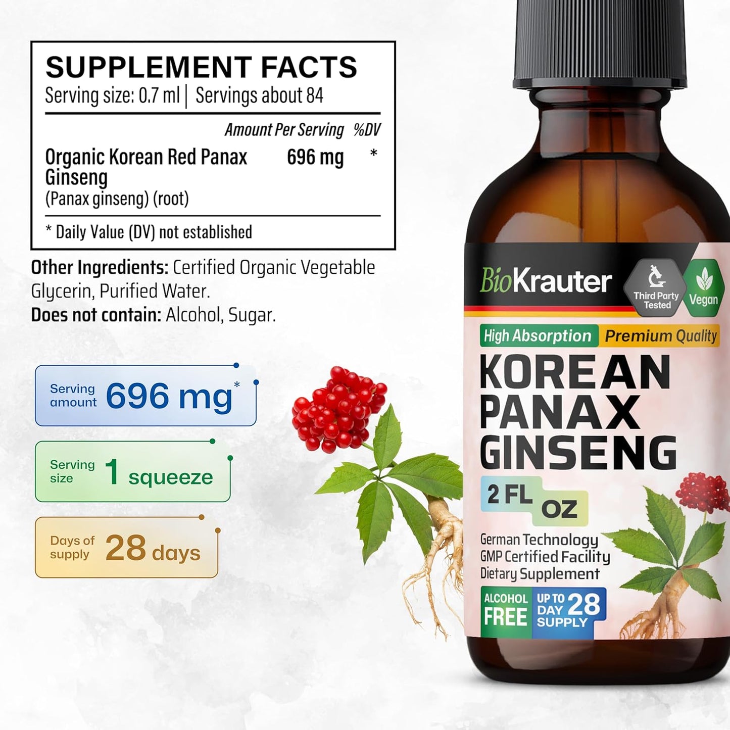 Organic Maca Ashwagandha and Ginseng Tincture Bundle - 2 Fl. Oz. Each
