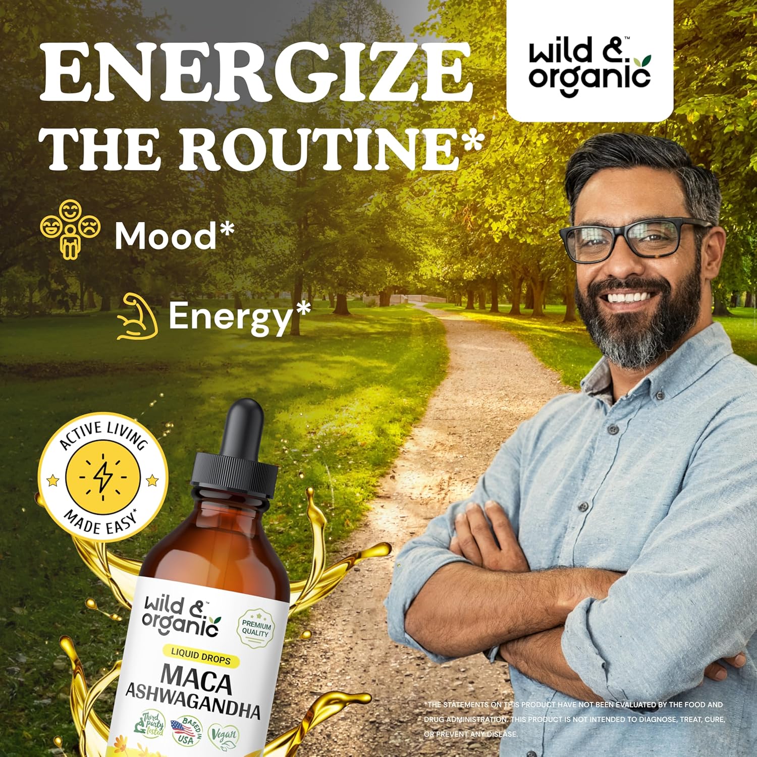 Organic Maca Ashwagandha and Turmeric Tincture Bundle - 4 fl oz Each