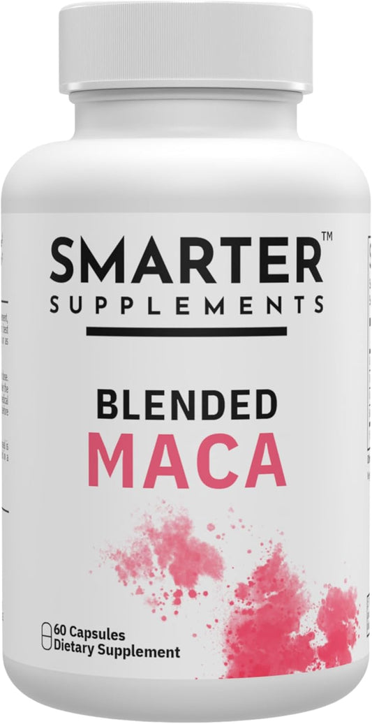 Organic Maca Root Blend Capsules - 60 Vegan Gelatinized Peruvian Maca Root - Non-GMO Reproductive Health Support - Natural Energy Boost - Made in USA