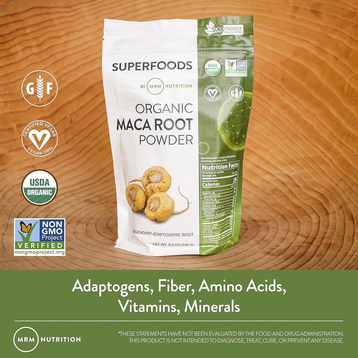 Organic Maca Root Powder by MRM Nutrition - Superfood Adaptogen, Gluten-Free & Vegan - 40 Servings