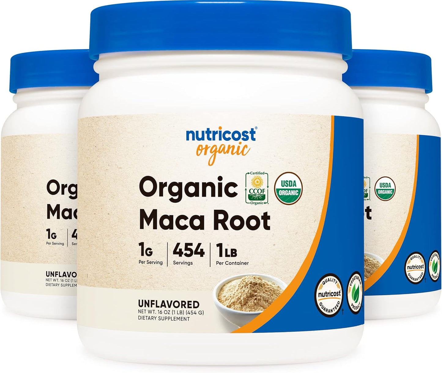 Organic Maca Root Powder by Nutricost, 1LB Each, 3 Pack - High-Quality Superfood Supplement