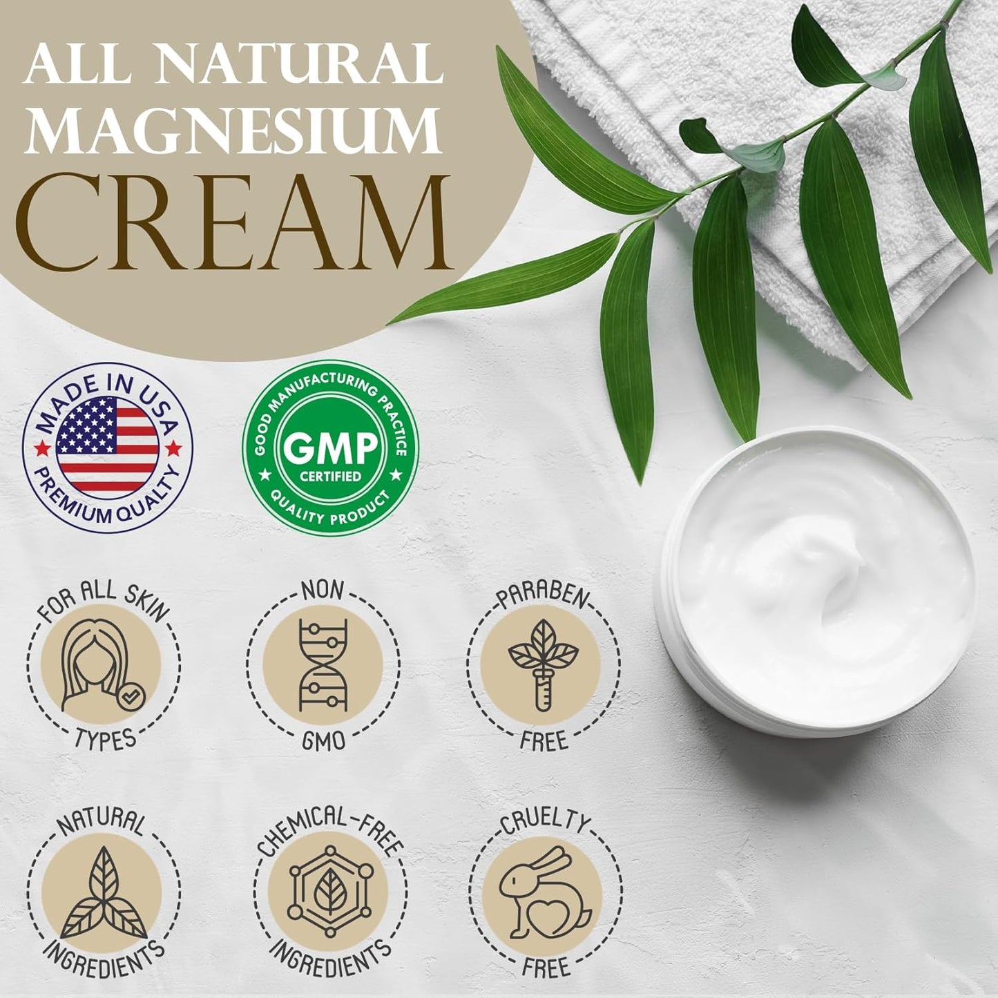 Organic Magnesium Lotion with Shea Butter for Muscle Soreness, Leg Cramps, and Joint Support