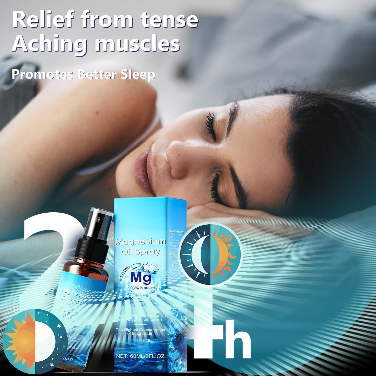 Organic Magnesium Oil Spray for Calm Sleep and Relaxation, Extra Strength, Easy Absorption, Foot and Sleep Spray