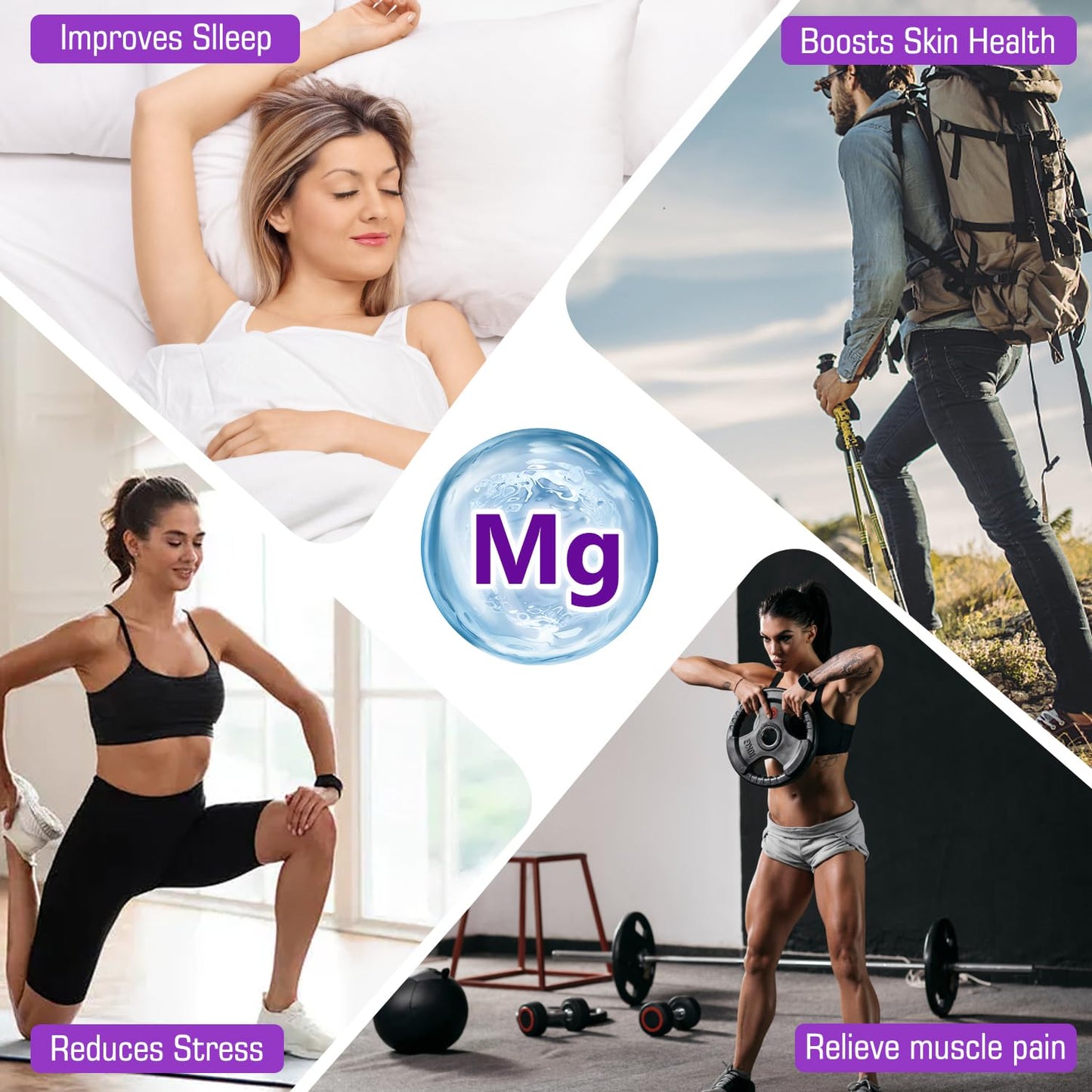 Organic Magnesium Oil Spray for Skin, 100% Pure Natural Topical Spray for Feet & Body, Promotes Sleep and Relaxation - 100ml