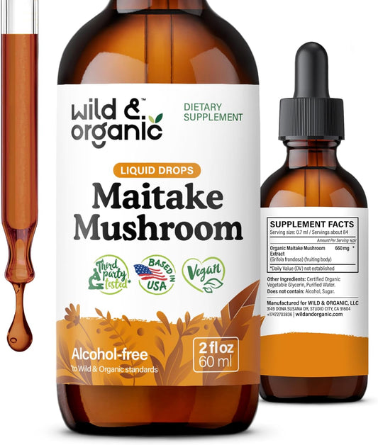 Organic Maitake Mushroom Liquid Extract - Immune Support Supplement - Vegan & Sugar-Free Tincture - 2 fl oz - BoostGo Australia