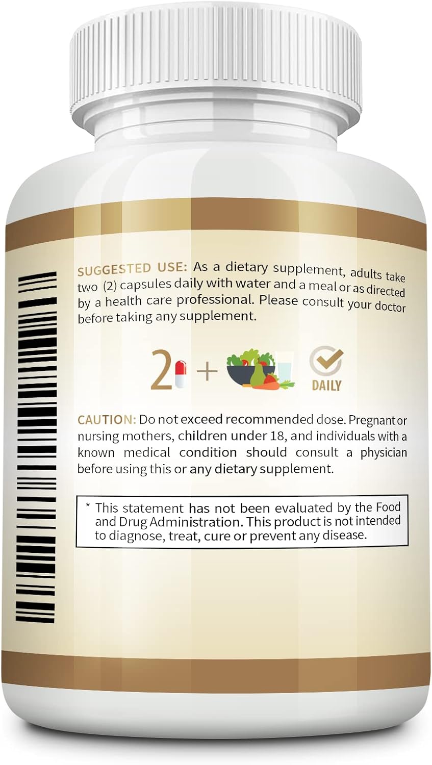 Organic Maitake Mushroom Supplement - 120 Vegetarian Capsules with Grifola Frondosa Mushrooms for Immune Support