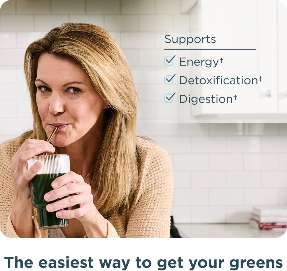 Organic Mango SuperGreens Powder with Probiotics for Digestive and Energy Support - 12 Servings