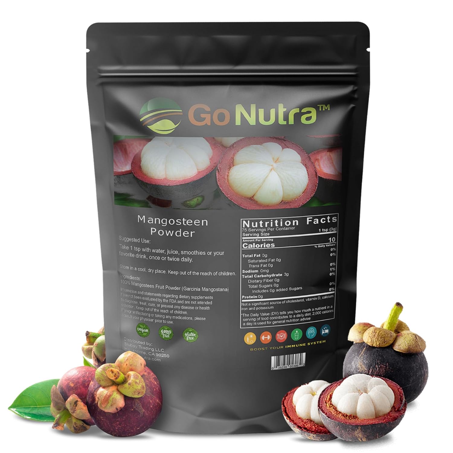 Organic Mangosteen Powder - Pure Superfood for Yogurts, Smoothies, and More, 1lb Non-GMO Vegan Powder from Mangosteen's Pericarp