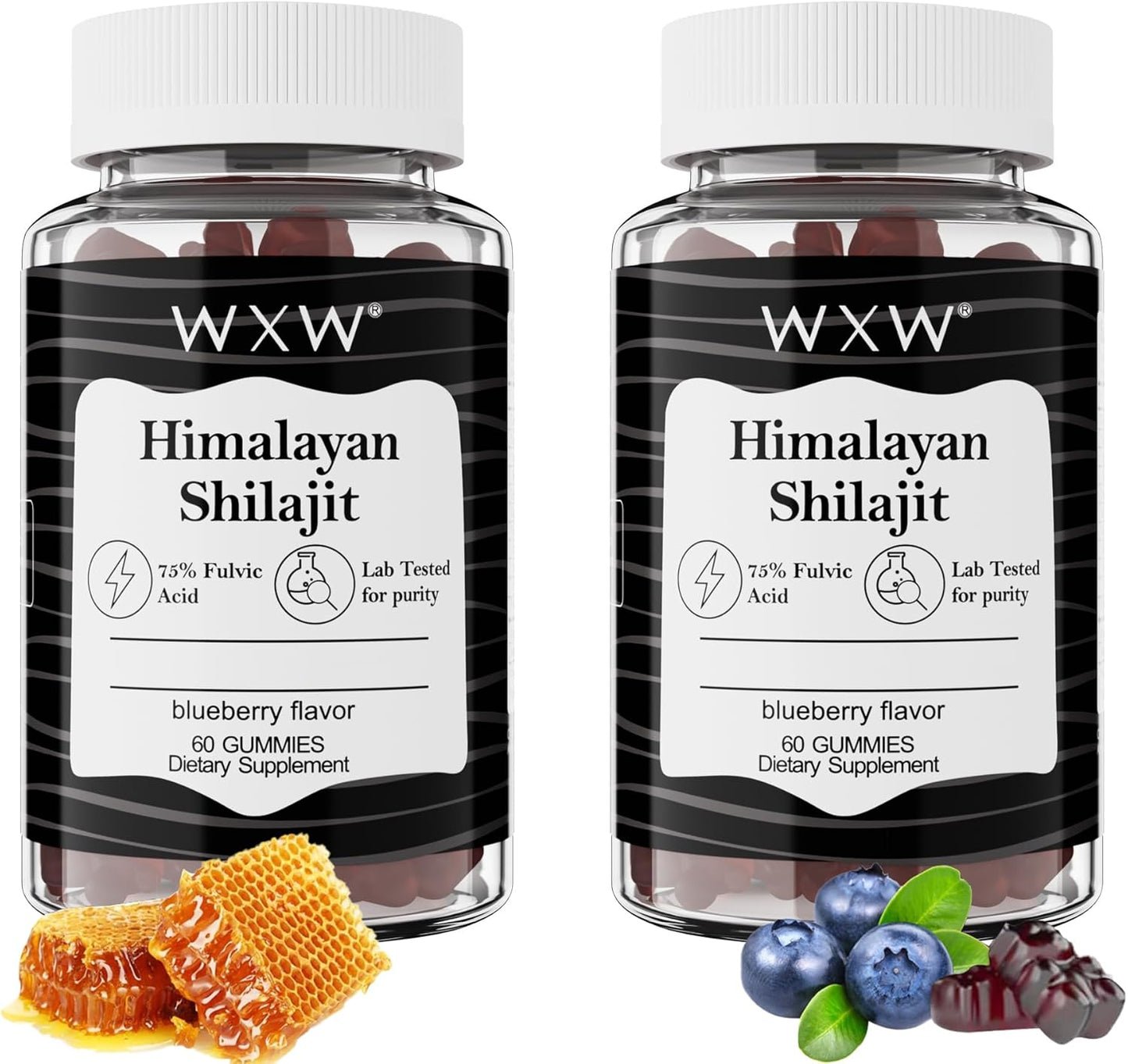 Organic Manuka Honey MGO +263 High Potency Shilajit Gummies with 85+ Trace Minerals & 75% Fulsive Acid - 120 Gummies