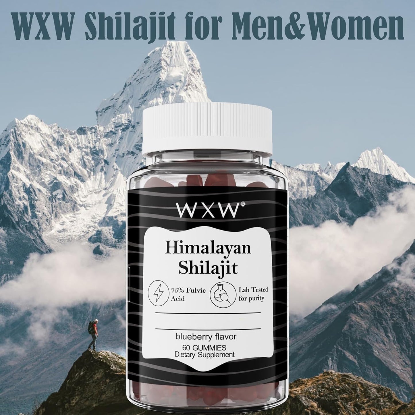 Organic Manuka Honey MGO +263 High Potency Shilajit Gummies with 85+ Trace Minerals & 75% Fulsive Acid - 120 Gummies