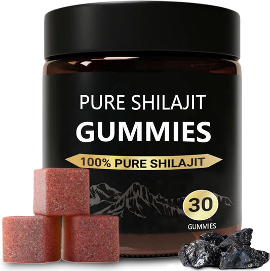 Organic Manuka Honey Sweetened Shilajit Gummies for Men - Pure Himalayan Supplement (30ct)
