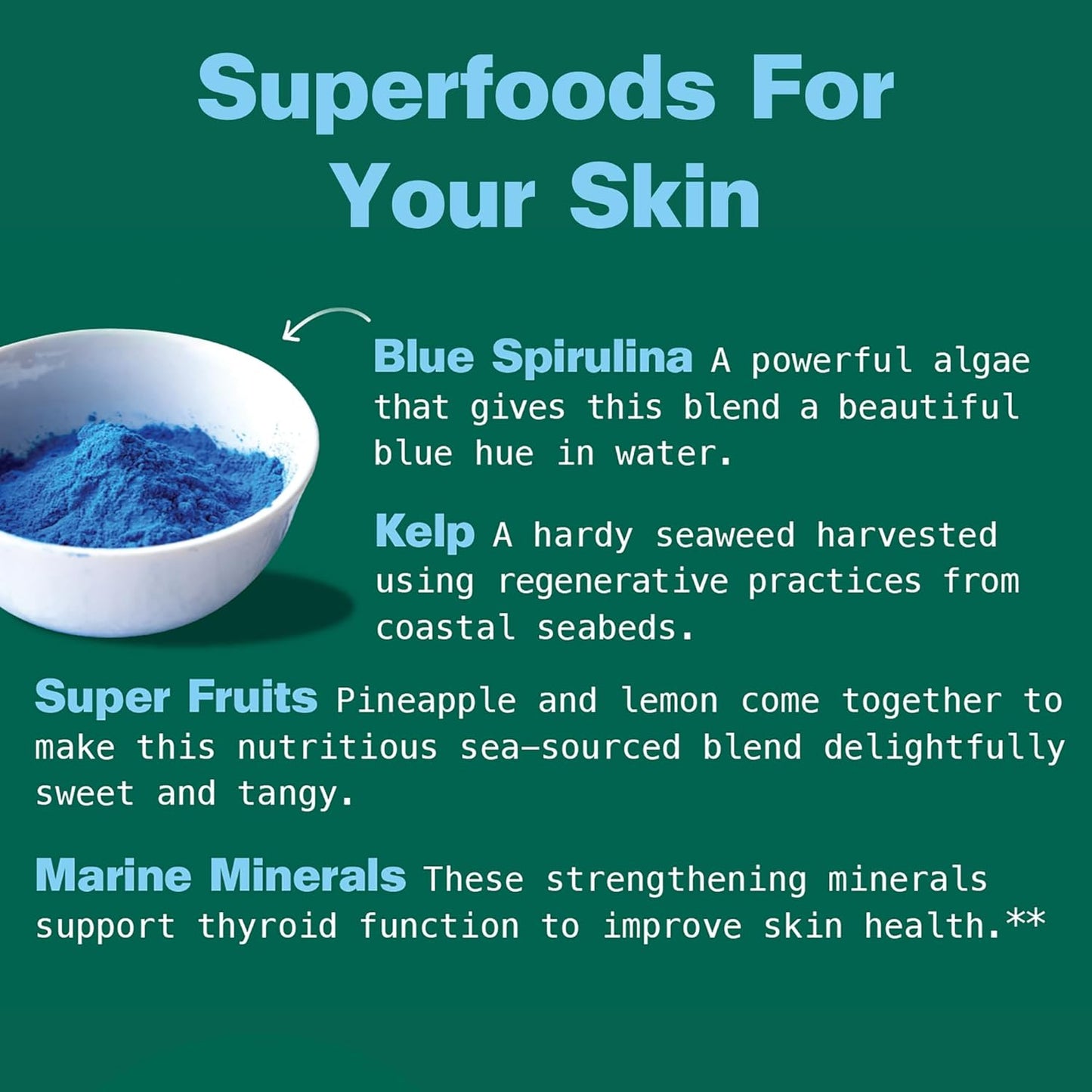 Organic Marine Glow Superfood Blend by KULI KULI - 6 Ounces