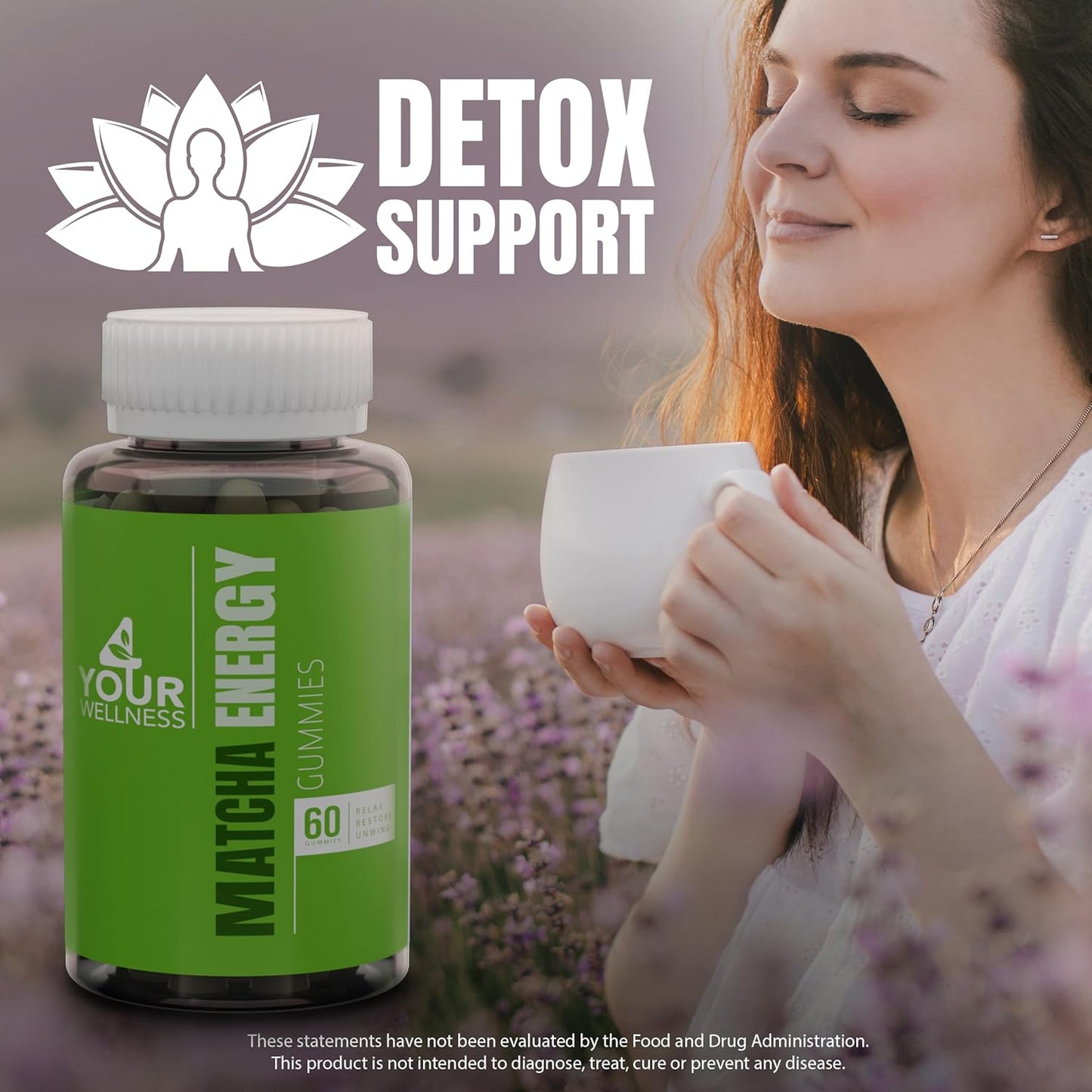 Organic Matcha Green Tea Energy Gummies with Vitamin B12, B3, and CoQ10 - Vegan, Gluten-Free, Non-GMO, Kosher - Natural Energy Boost (60 Count) - BoostGo Australia