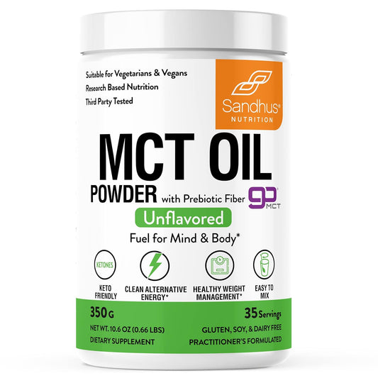 Organic MCT Oil Powder with Prebiotic Fiber | 35 Servings | Keto-Friendly | Body + Brain Fuel | 100% Coconut Oil Derived | Easy to Mix in Tea, Coffee, or Creamer - 10.6 Oz